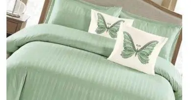 lenjerie de pat din bumbac, damasc verde